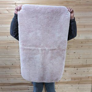 Light Pink Plush Rubber Backed Bath Mat, 24” x 40”